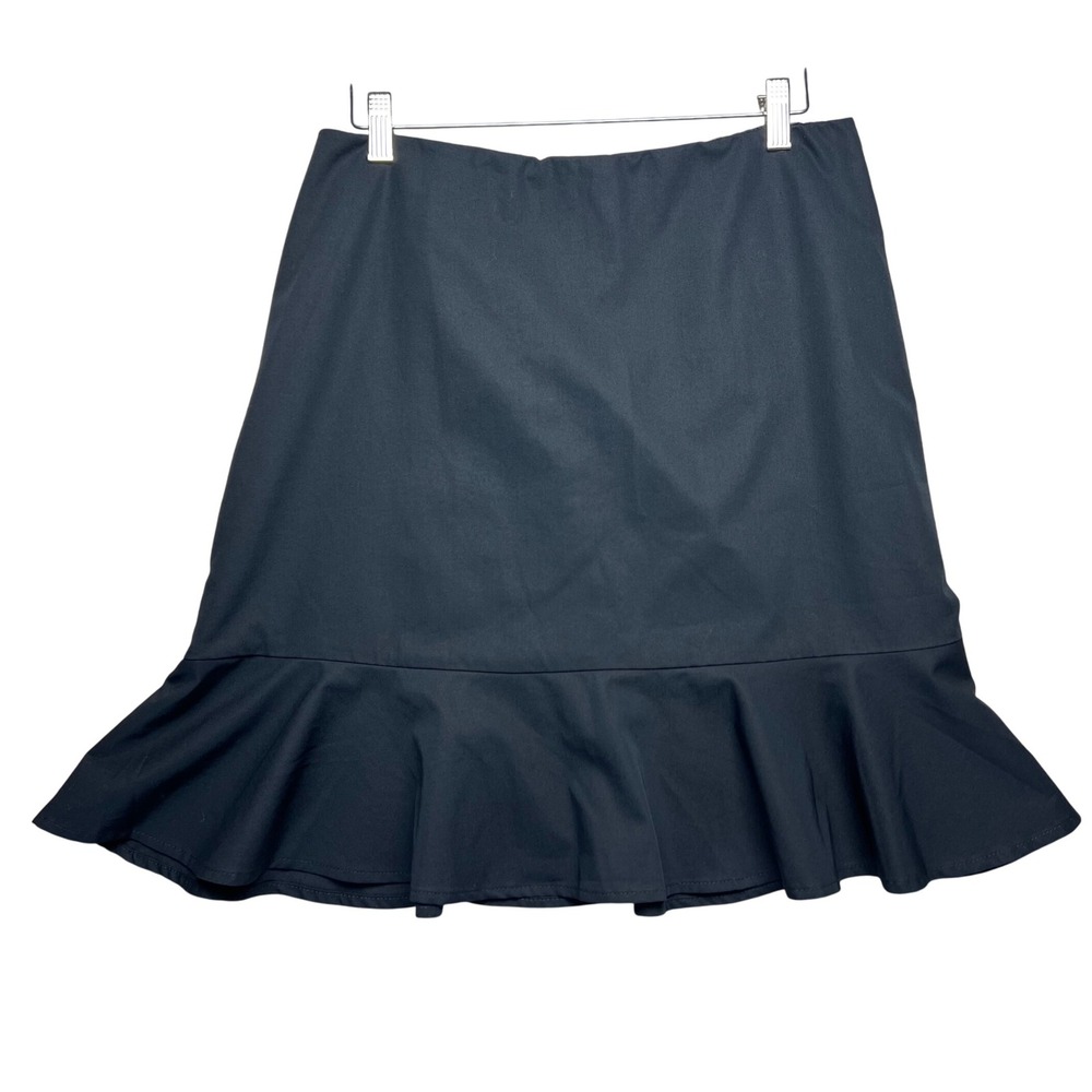 Jones New York Signature Black‎ Ruffle Hem Skirt Women Size 12 Business Casual